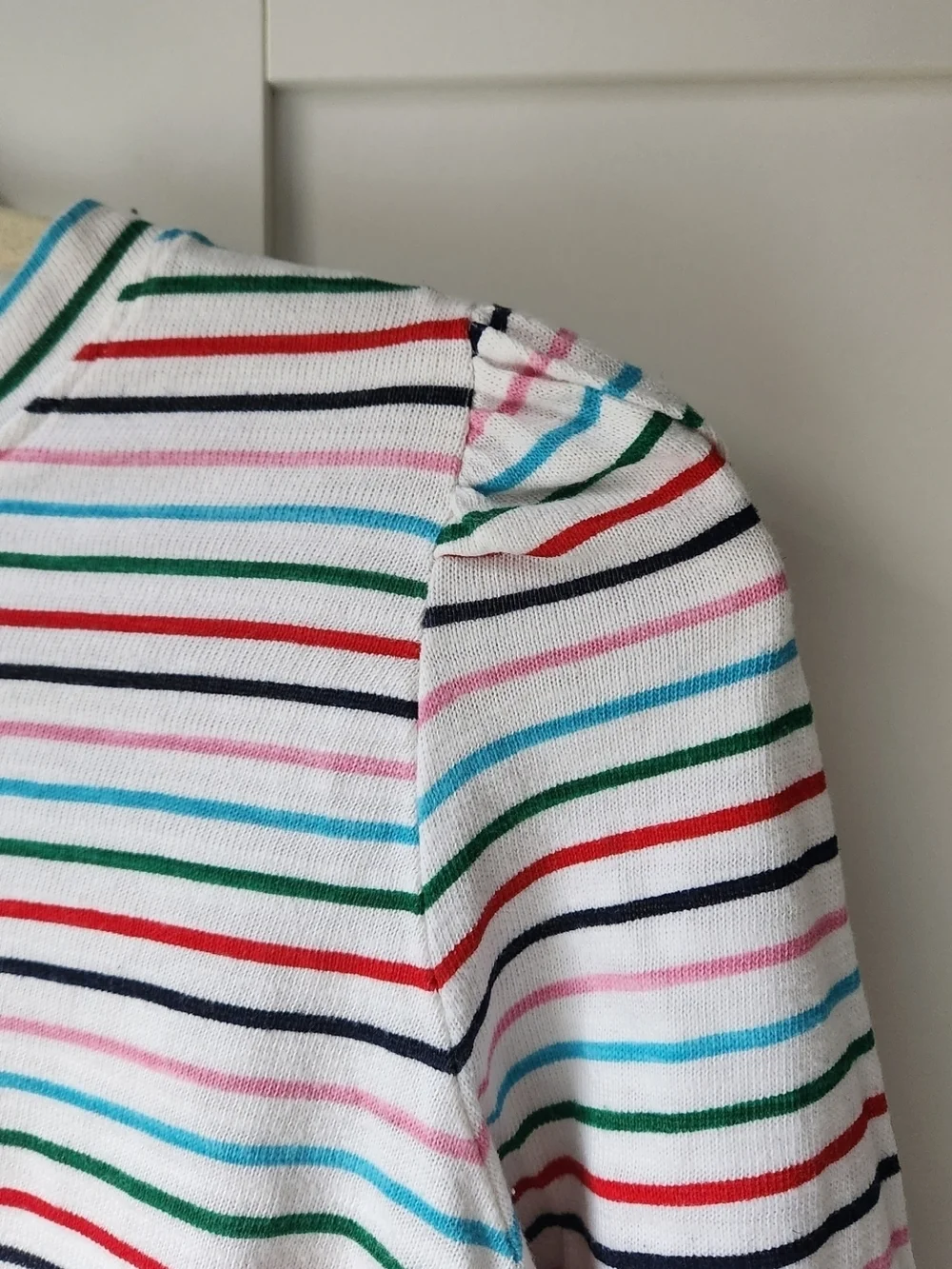 LOFT Long Sleeve Rainbow Striped Tee - - Picture 4 of 4